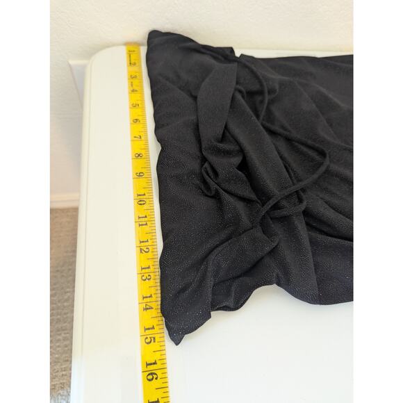 Rudá Sparkly Black Side Slit Stretch Midi Dress Women Size M Dark Fairy Sexy - Picture 12 of 14